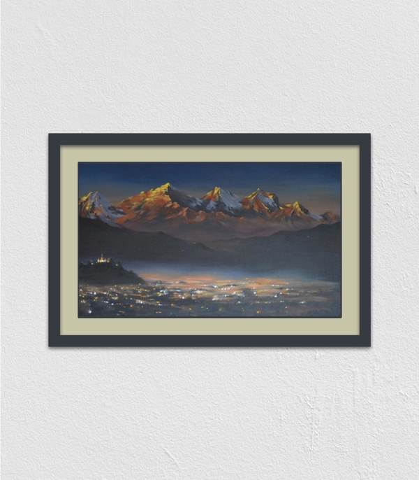 Kathmandu Valley Landscape Painting - Acrylic on Canvas