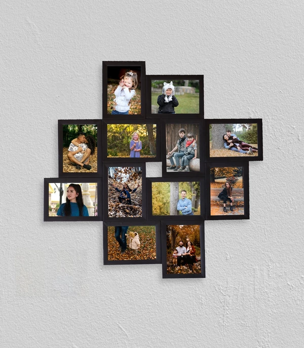 12 in 1 Brown Collage Picture Frame 